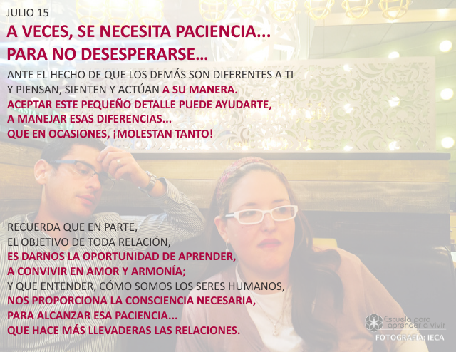 A veces, se necesita paciencia... para no desesperarse...